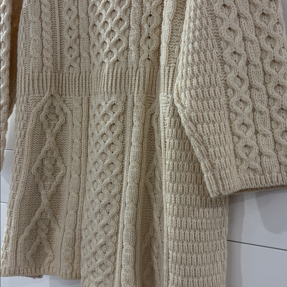 Kilronan Knitwear Merino Wool Cable Knit Cardigan‎ Sweater Ireland L - Picture 8 of 14